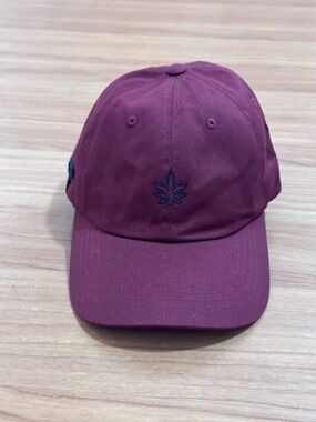 Weedmaps Burgundy Dad Hat Adjustable Strap Logo Cap